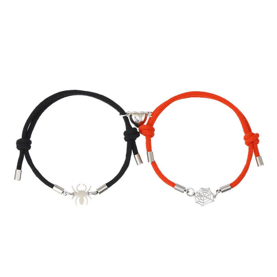 Spider And Net Milan Rope Love Magnet Couple Bracelet Wrist String Ornament - LOX VAULT