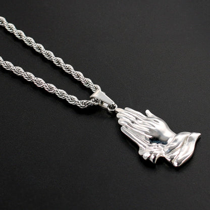 Praying Hands Titanium Twist Necklace - LOX VAULT