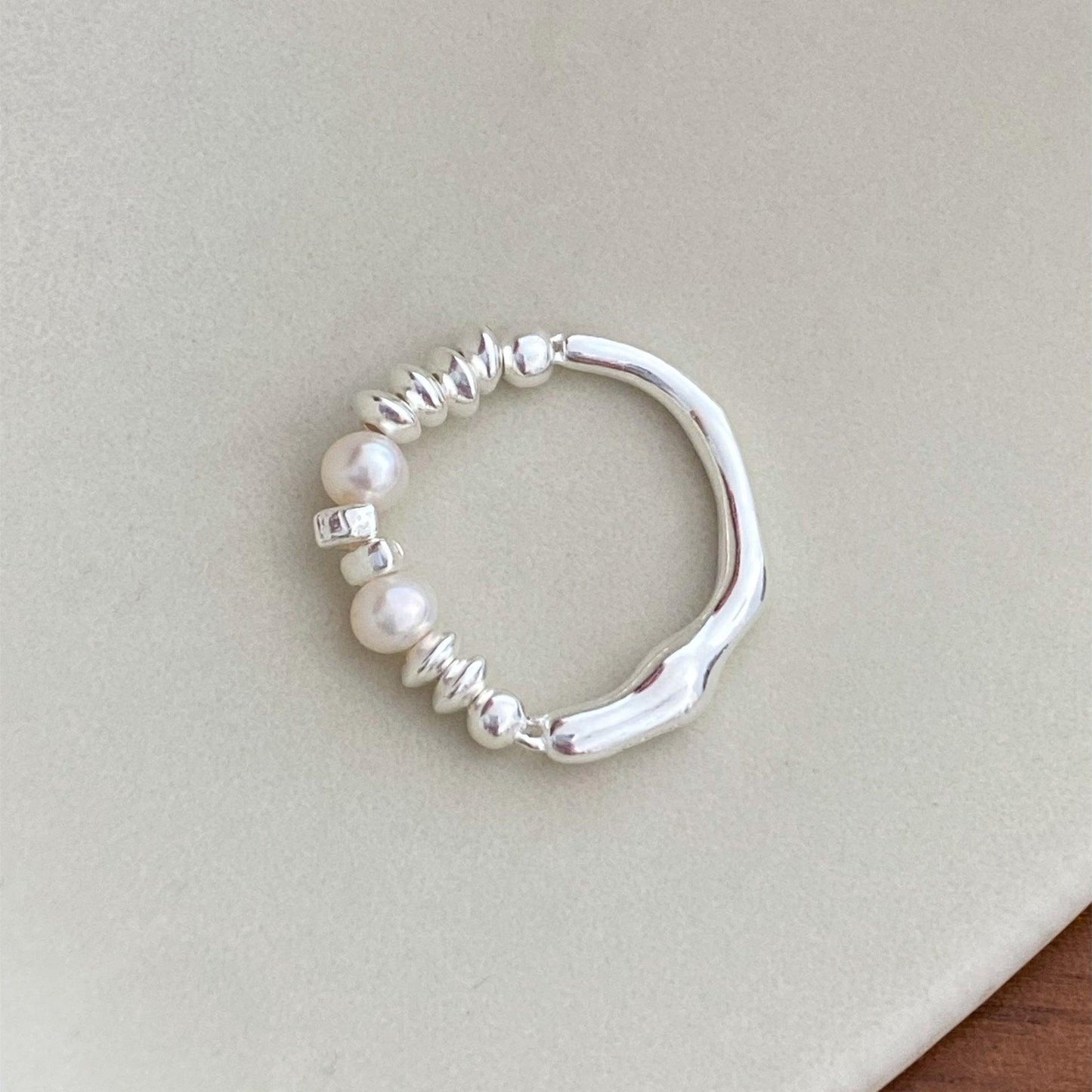 Irregular Liquid Pearl Ring - LOX VAULT