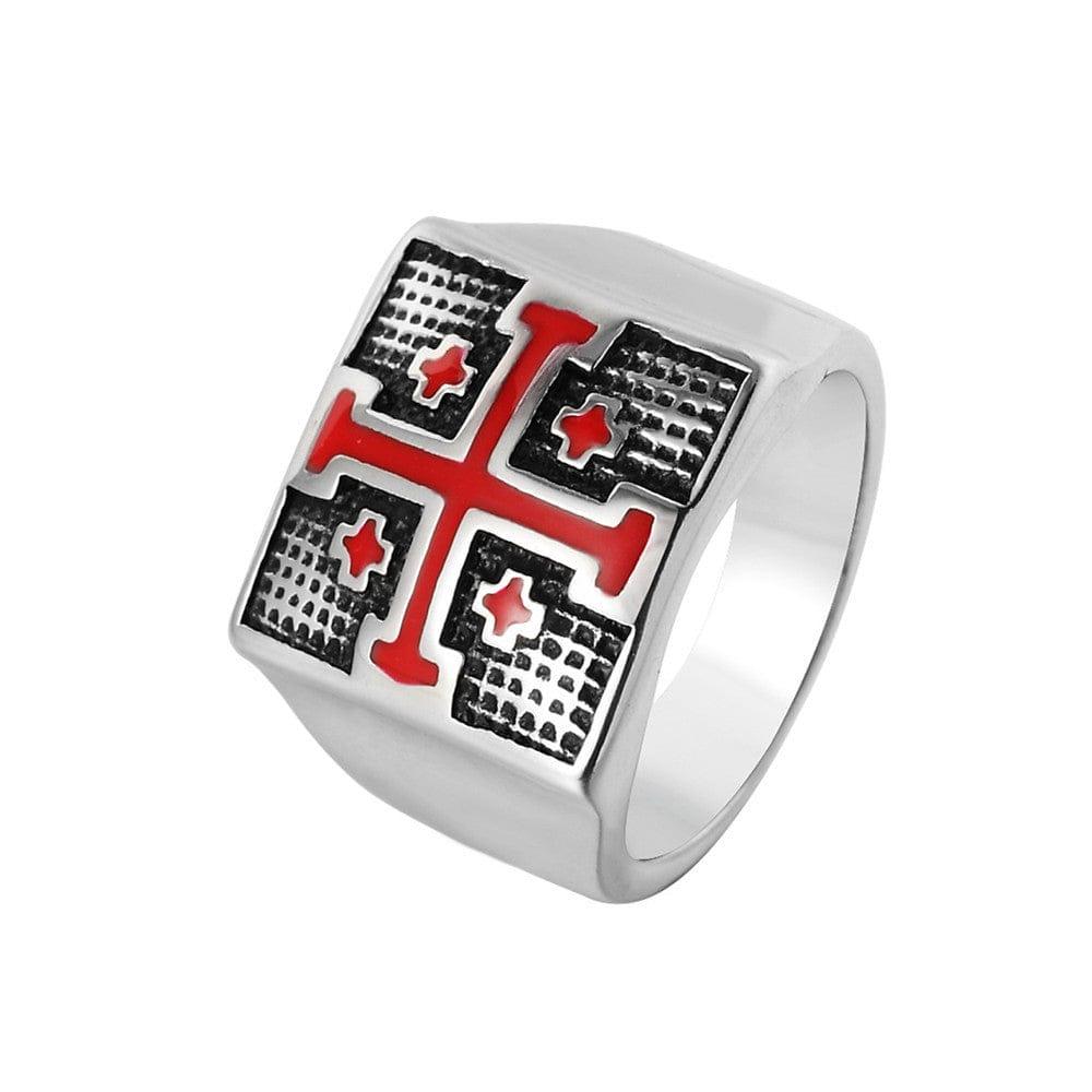 Red Crusade Men's Titanium Steel Ring - Lox Vault