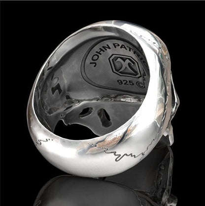 Sterling Silver Ghost Head Skull Ring - LOX VAULT