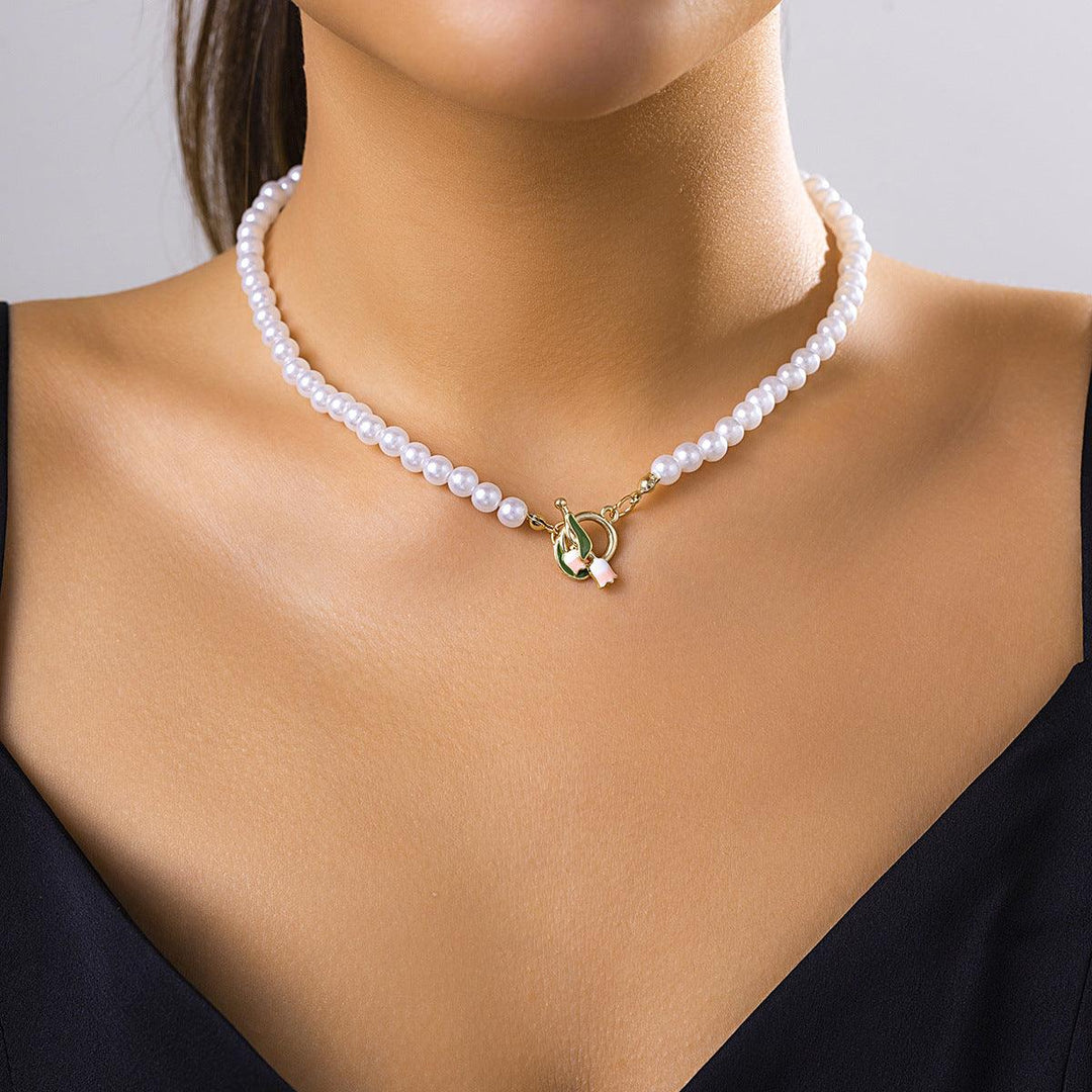 Tulip Beaded Clavicle Necklace - LOX VAULT