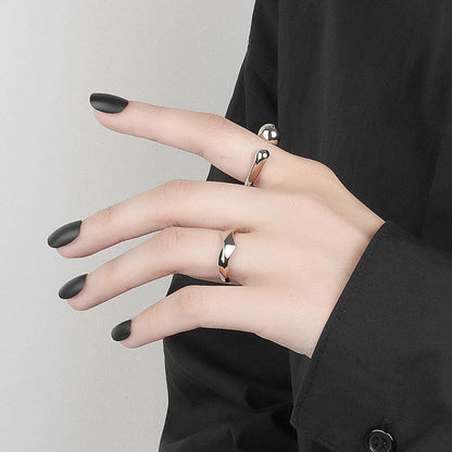 European And American Irregular Glossy Geometric Rhombus Opening Ring - LOX VAULT