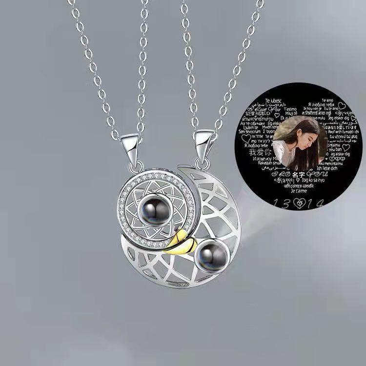 Personalised Sun & Moon Projection Necklace - LOX VAULT