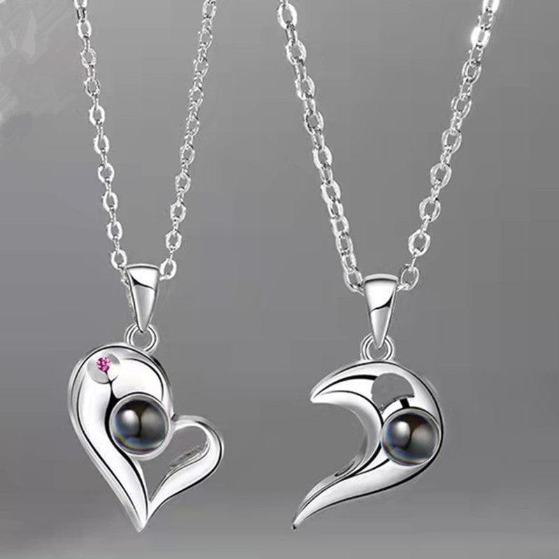 Personalised Couple Double Heart Projection Necklace - LOX VAULT