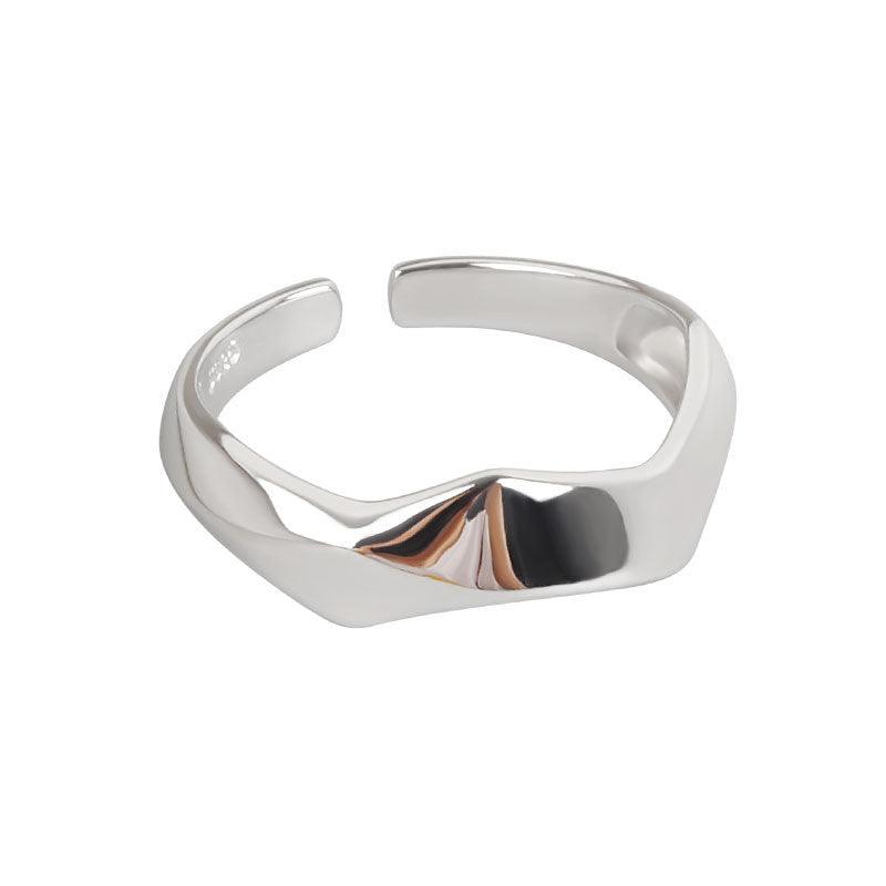 European And American Irregular Glossy Geometric Rhombus Opening Ring - LOX VAULT