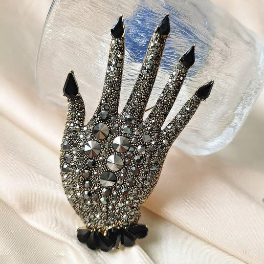 Rhinestone Palm Brooch - LOX VAULT