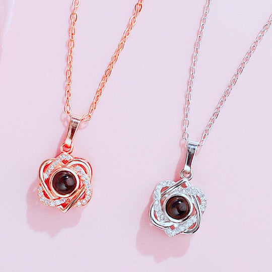Personalised Double Heart Projection Necklace - LOX VAULT