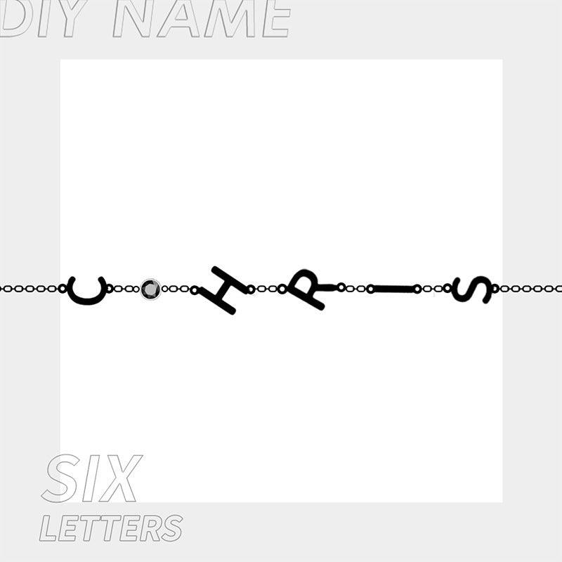 Water Diamond Bracelet Titanium Steel Women's 26 English Letters - LOX VAULT