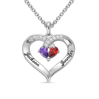 Gemstone Heart Name Necklace - LOX VAULT