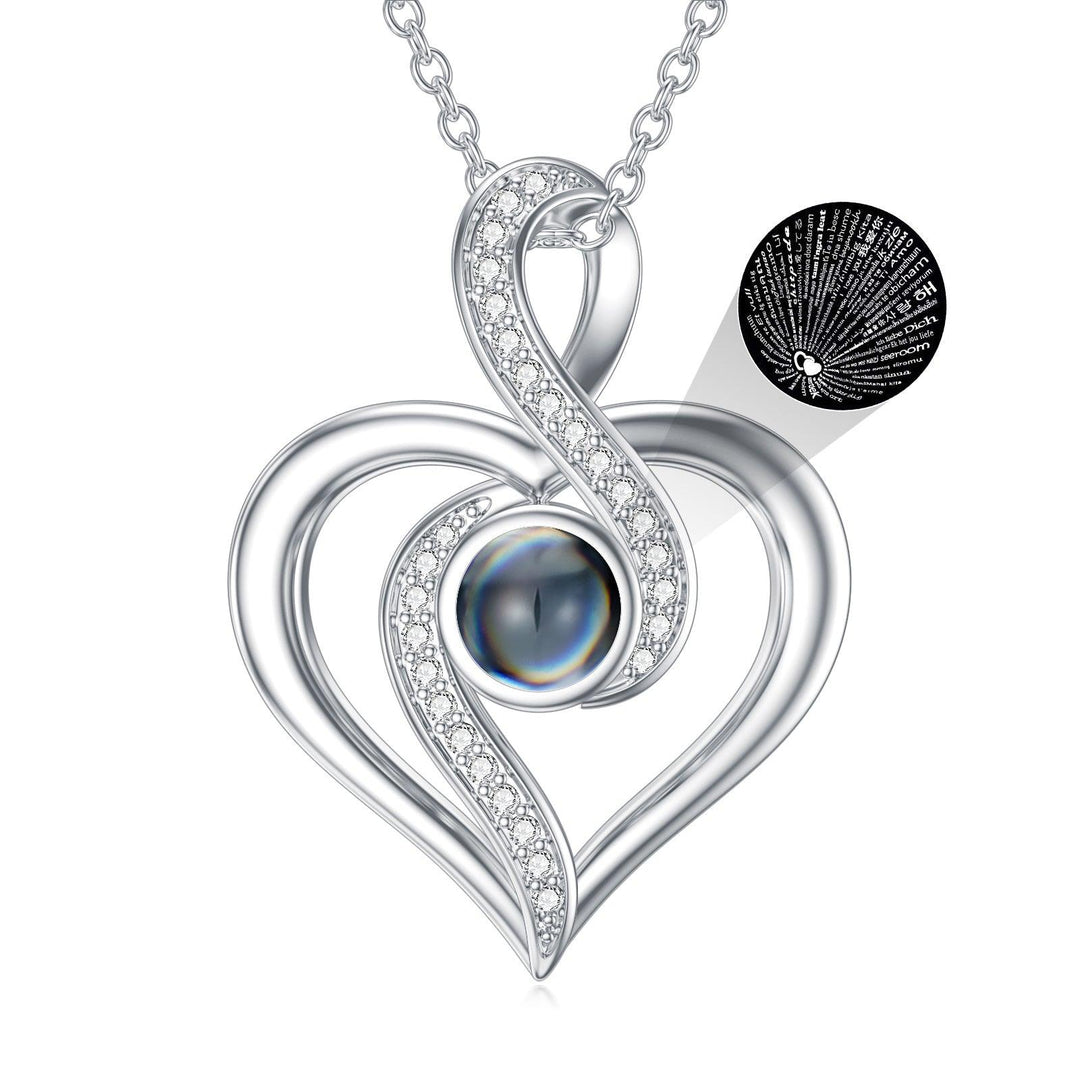 Personalised Infinity Heart Projection Necklace - LOX VAULT