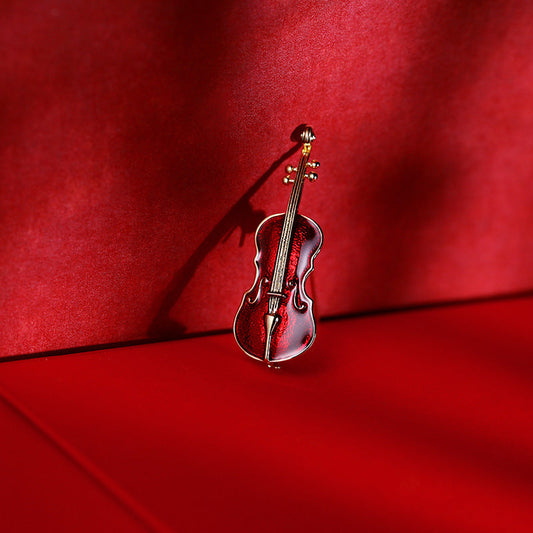 Gold Plated Violin Brooch