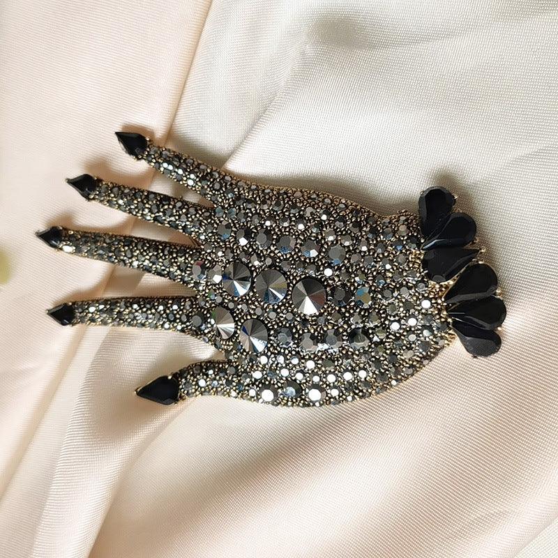 Rhinestone Palm Brooch - LOX VAULT