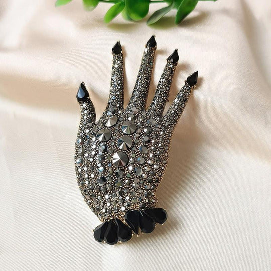 Rhinestone Palm Brooch - LOX VAULT