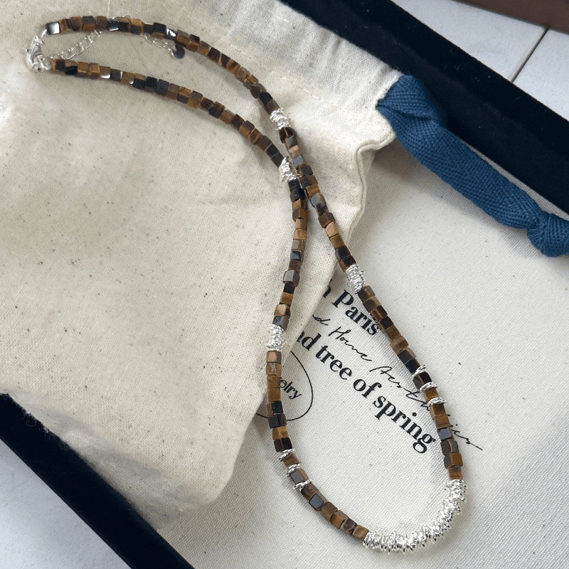 Silver Tiger Eye Necklace - LOX VAULT