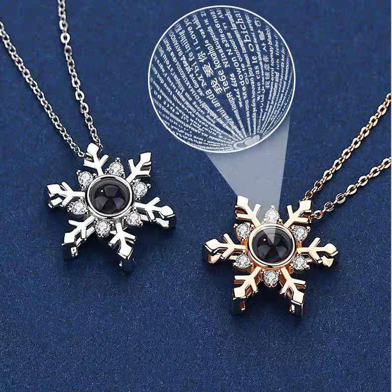 Personalised Snowflake Projection Necklace - LOX VAULT