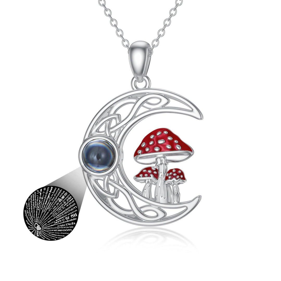 Personalised Mushroom Moon Projection Necklace - LOX VAULT
