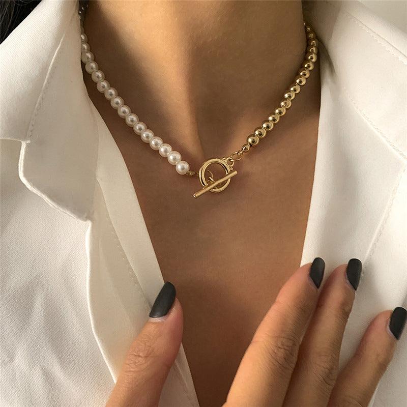 Elegant Glass Pearl Collarbone Necklace - LOX VAULT