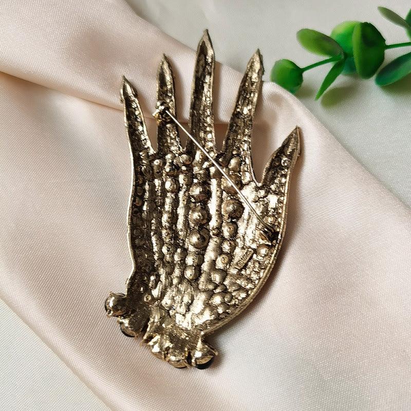 Rhinestone Palm Brooch - LOX VAULT