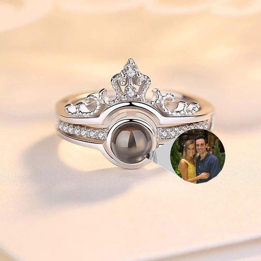 Personalised Crown Photo Projection Ring - LOX VAULT