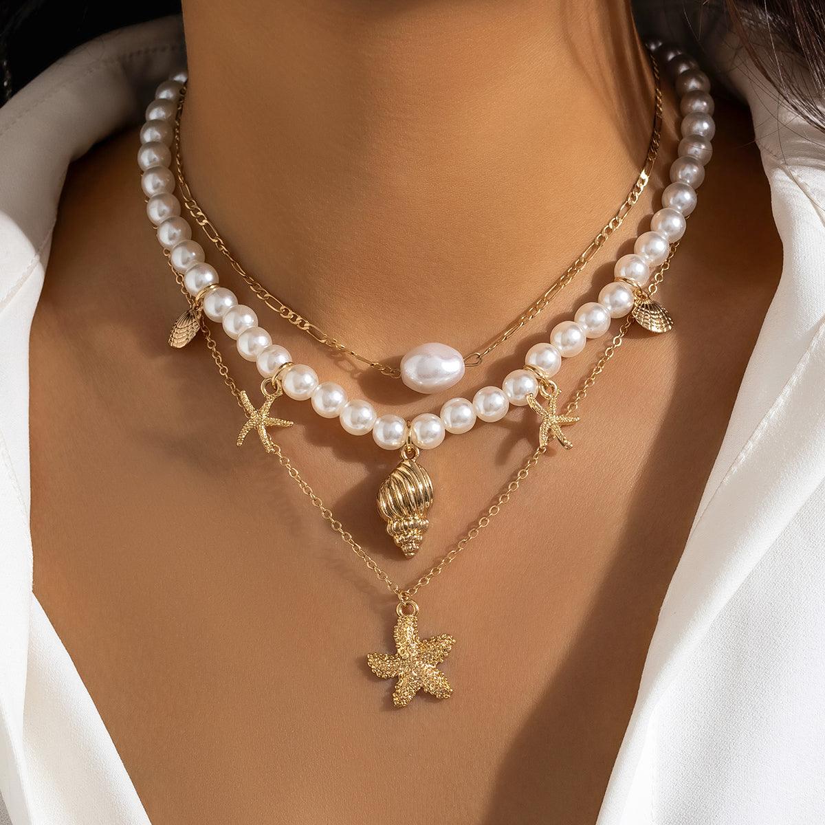 Starfish Shell Pearl Necklace - LOX VAULT