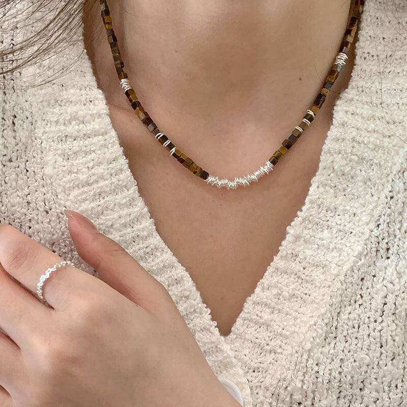 925 Sterling Silver Tiger Eye Necklace - Lox Vault
