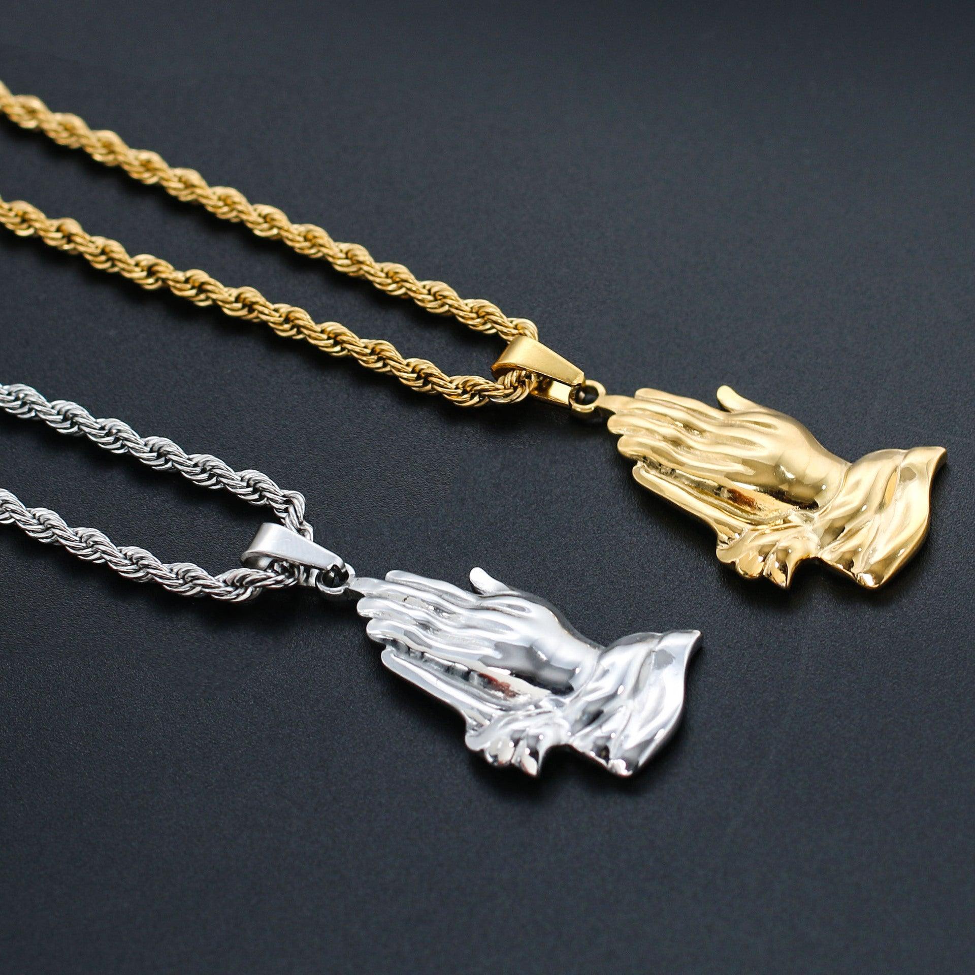 Praying Hands Titanium Twist Necklace - LOX VAULT