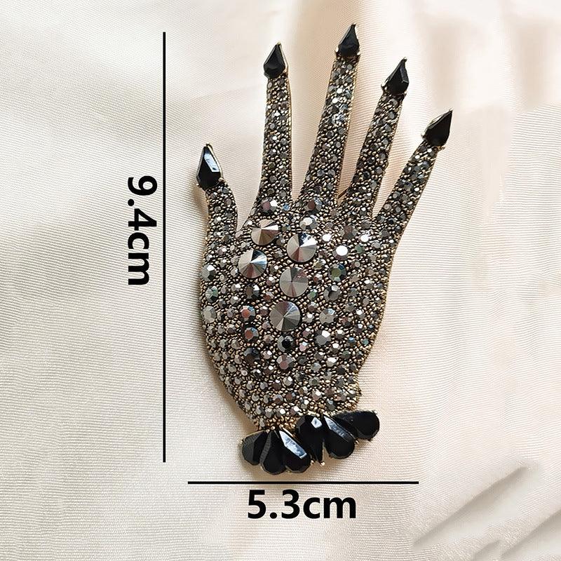 Rhinestone Palm Brooch - LOX VAULT