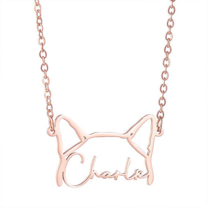 Personalised Cat Ears Name Necklace - LOX VAULT