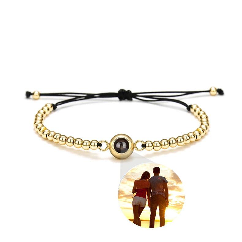 Gold Personalised Bubble Projection Photo Bracelet - LOX VAULT