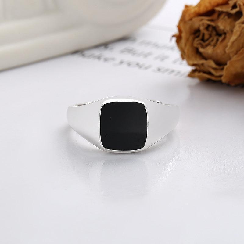 Sterling Silver Epoxy Square Ring - LOX VAULT