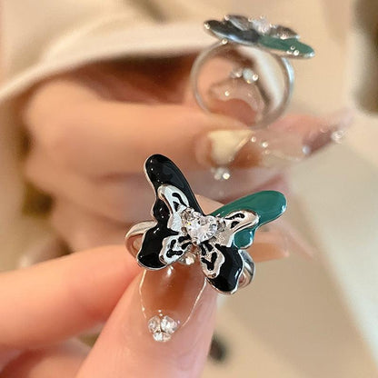 Dripping Oil Butterfly Adjustable Ring - LOX VAULT