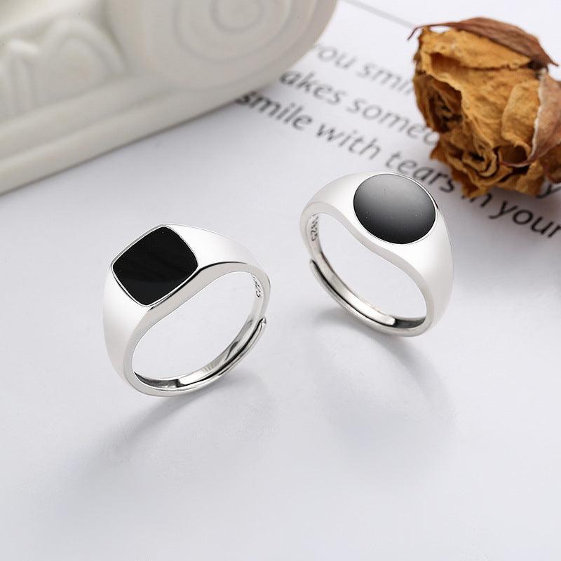 Sterling Silver Epoxy Square Ring - LOX VAULT