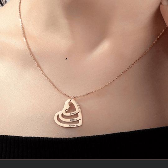Personalised Multi Heart Name Pendant Necklace - LOX VAULT