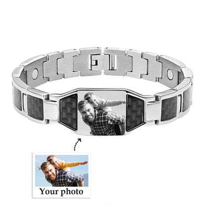 Personalised Magnetic Carbon Fiber Titanium Bracelet