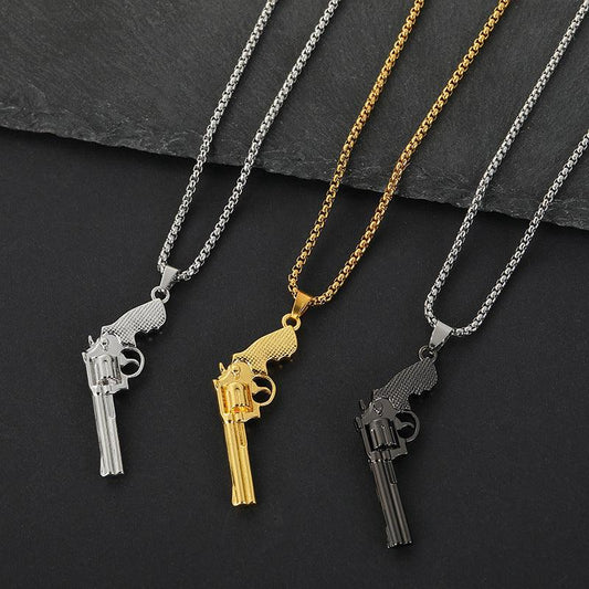 Titanium Revolver Denim Necklace - LOX VAULT