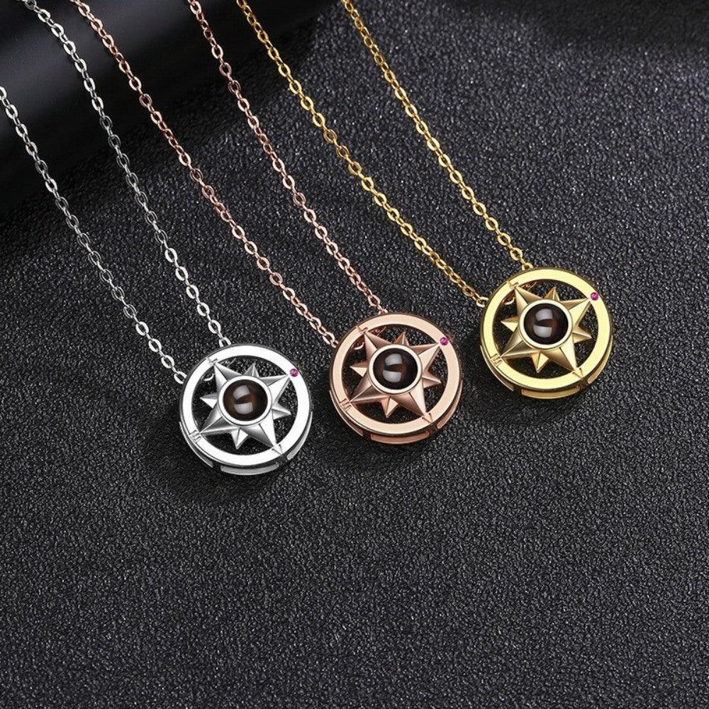 Personalised Compass Projection Necklace - LOX VAULT