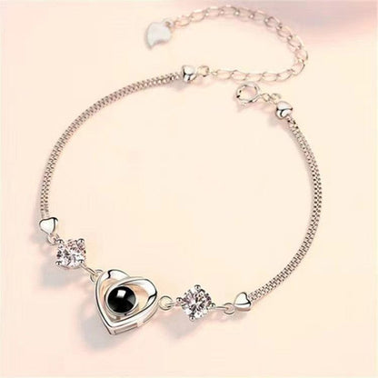 Personalised Crystal Heart Photo Projection Bracelet - LOX VAULT