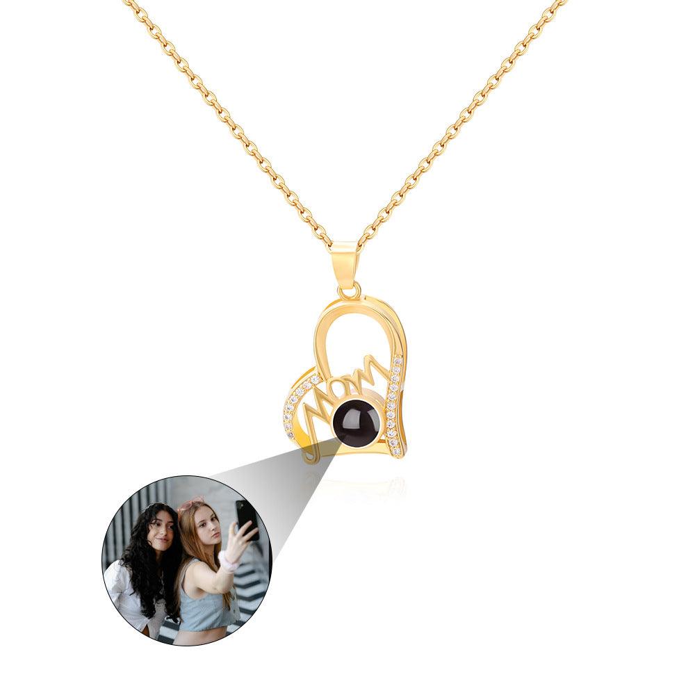 Personalised Mom Heart Projection Necklace - LOX VAULT