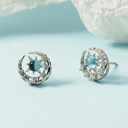 Bright Star Moon Ear Studs - Lox Vault