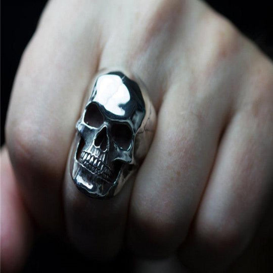Sterling Silver Ghost Head Skull Ring - LOX VAULT