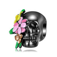 Flower Beads Skull Head Charm