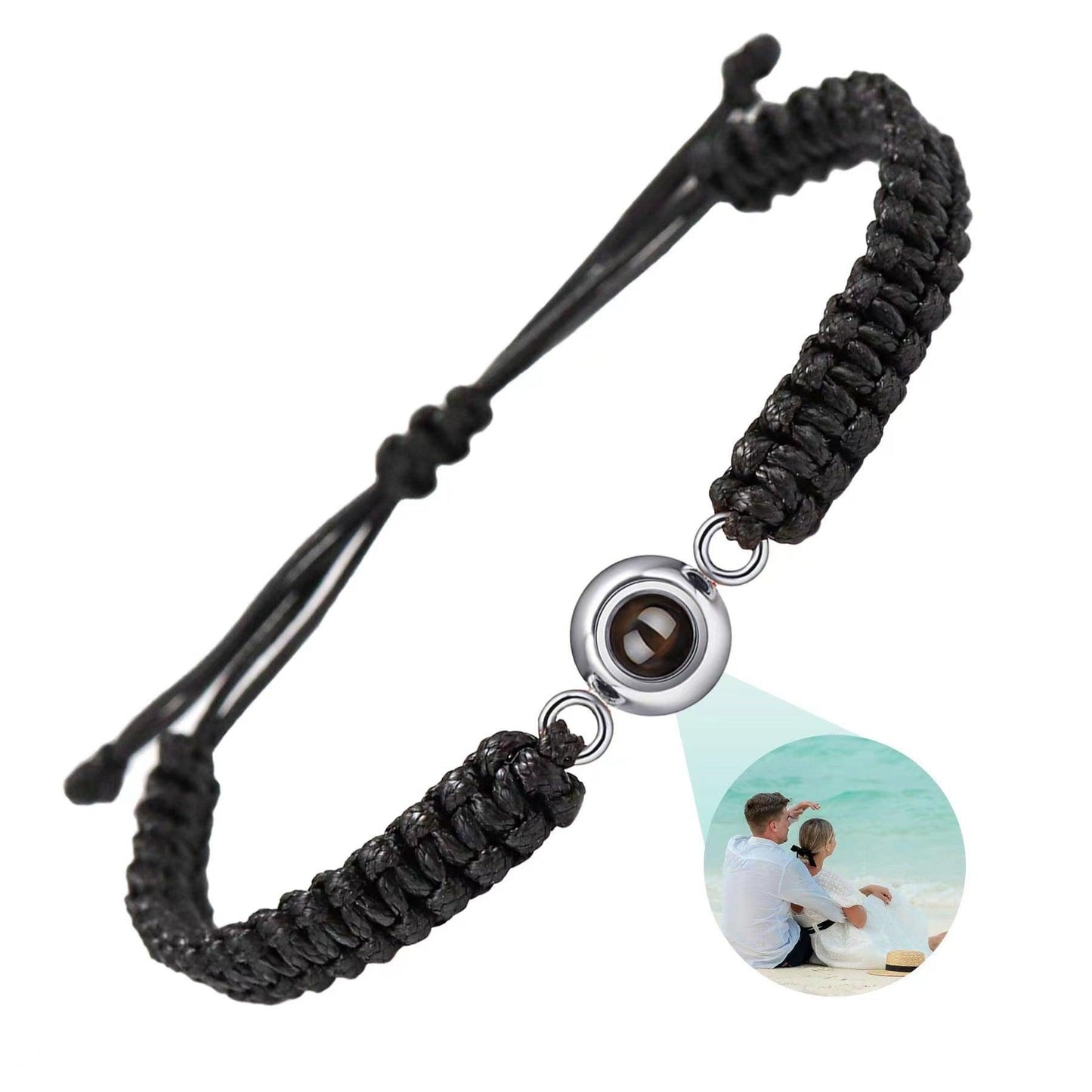 Personalised Round Braided Projection Bracelet - LOX VAULT