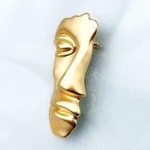 Vintage Artsy Face Brooch - LOX VAULT