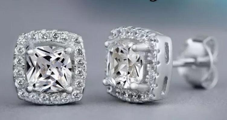 8.5mm CZ Square Stud Earrings - LOX VAULT