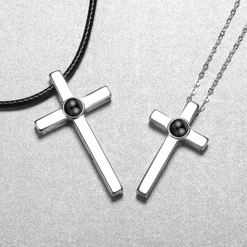 Personalised Cross Couple Projection Necklace - LOX VAULT