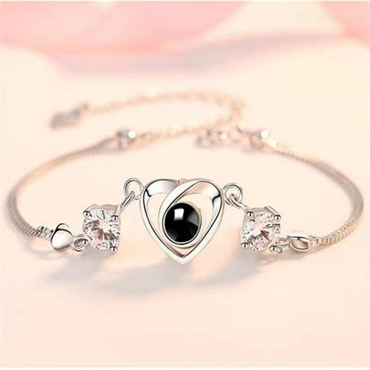 Personalised Crystal Heart Photo Projection Bracelet - LOX VAULT