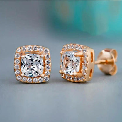 8.5mm CZ Square Stud Earrings - LOX VAULT