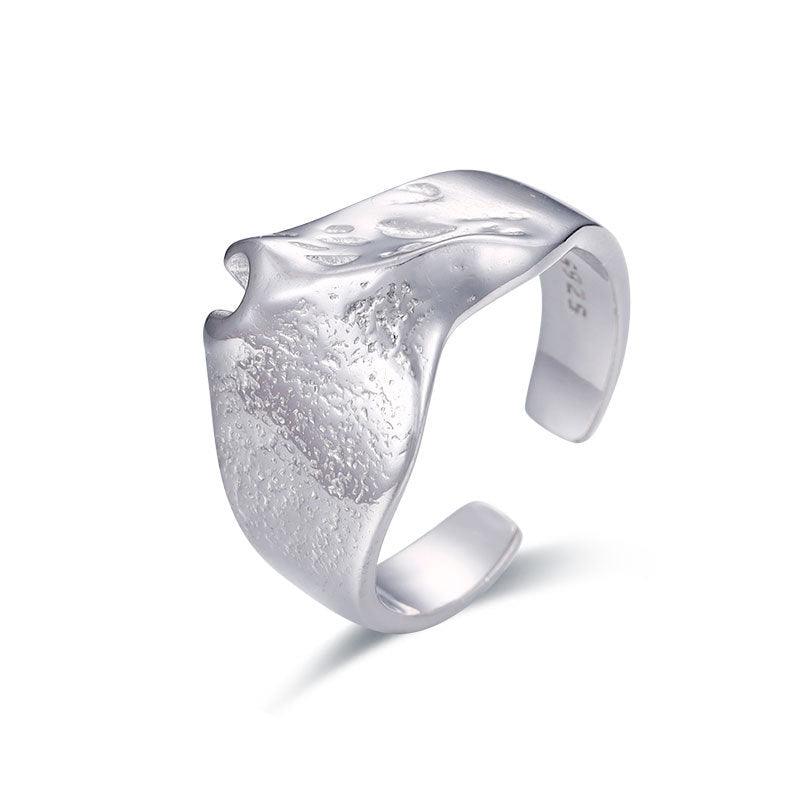 Silver Mottled Adjustable Ring - LOX VAULT