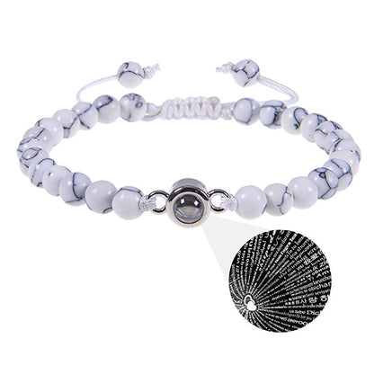 Crystal Frosted Stone Couple Projection Bracelet - LOX VAULT